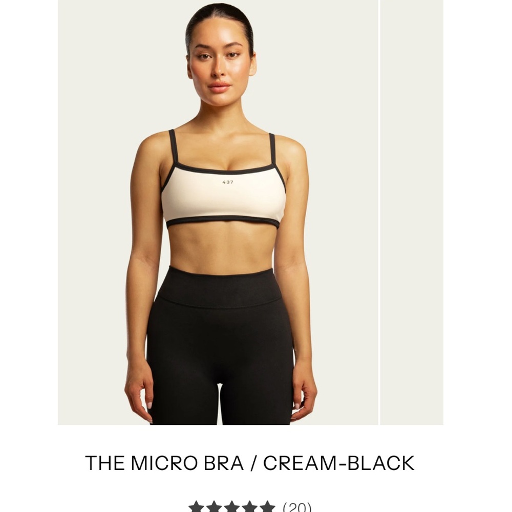 NWT 437 Micro Bra- Cream/Black- Medium